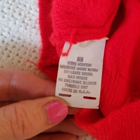 Pickering Vintage Embroidered "Eagle Ridge" Red Wool V-neck LS Sz L Sweater - Picture 6 of 9